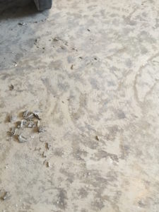 The addition of this surface concrete retarder required extensive grinding to remove.